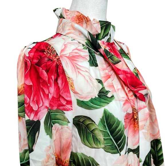 BURRYCO Bold Floral Peplum Blouse & Trouser Set (Size 4) - Picture 6 of 16